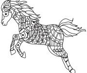 Coloriage Cheval pour adulte au galope