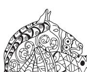 Coloriage Cheval zentangle gratuit