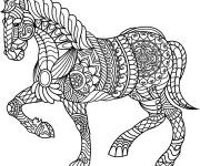 Coloriage Cheval zentangle pour adulte