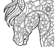 Coloriage Coloriage cheval Mandala pour adultes