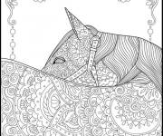 Coloriage Dessin adulte cheval zentangle