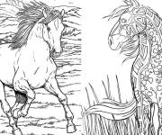 Coloriage et dessins gratuit Illustration de deux cheveux pour adulte à imprimer