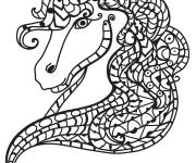 Coloriage Mandala cheval adulte imprimable