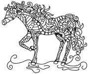 Coloriage Portrait cheval adulte pas facile