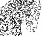 Coloriage Portrait cheval mandala pour adulte