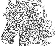 Coloriage T&ecirc;te de cheval adulte
