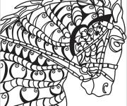 Coloriage T&ecirc;te de cheval adulte en noir et blanc