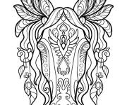 Coloriage T&ecirc;te de cheval en toute beaut&eacute; pour adulte