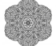 Coloriage et dessins gratuit mandala Difficile à découper à imprimer