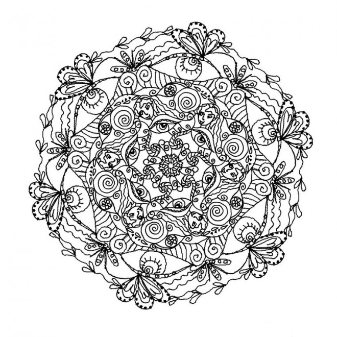 Coloriage Mandala pour les grands dessin gratuit à imprimer
