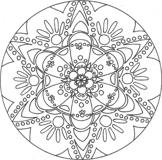 Coloriage Difficile Mandala Fleur pour Adulte dessin gratuit à