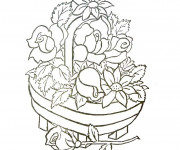 Coloriage Panier de Fleur présentable