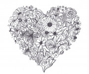 Coloriage Adulte Coeur Fleuri Mandala