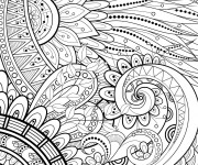 Coloriage Adulte Feuilles Mandala