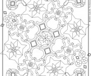 Coloriage et dessins gratuit Adulte Mosaique Mandala à imprimer