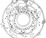 Coloriage Mandala difficile d'animaux  maternelle