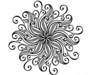 Coloriage et dessins gratuit Mandala fleur en noir étoilé à imprimer