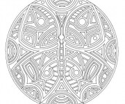 Coloriage et dessins gratuit Mandala Papillon Anti-Stress à imprimer