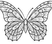 Coloriage Adulte Papillon &agrave; motifs