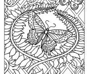 Coloriage Adulte Papillon complexe