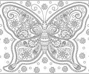 Coloriage Adulte papillon dur