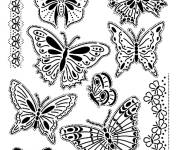 Coloriage Adulte Papillon vintage