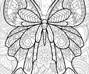 Coloriage Adulte papillons avec des motifs tout difficile