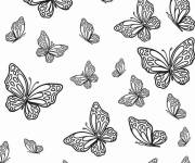 Coloriage Dizaines de papillons voltigent pour adulte
