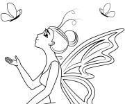 Coloriage F&eacute;e papillon pour adulte