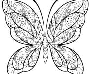 Coloriage Jolie papillon en noir et blanc pour adulte