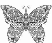 Coloriage Mandala sur le th&egrave;me de papillon