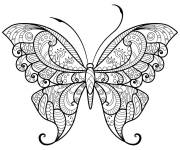 Coloriage Mod&egrave;le papillon adulte
