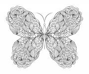 Coloriage Paillon ouvrant ses ailes complexe