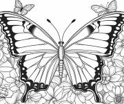 Coloriage et dessins gratuit Papillon adulte parmi les &eacute;l&eacute;ments de la nature à imprimer