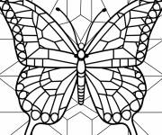Coloriage Papillon en forme g&eacute;om&eacute;trique pour adulte