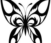 Coloriage Papillon tatouage pour adulte