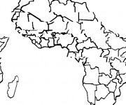 Coloriage Carte Afrique pour enfant