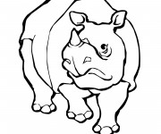 Coloriage Hippopotame d'Afrique vecteur