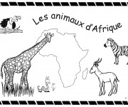 Coloriage Les animaux d'Afrique à découper