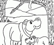 Coloriage Les animaux de la for&ecirc;t africaine