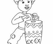 Coloriage Petit enfant Africain