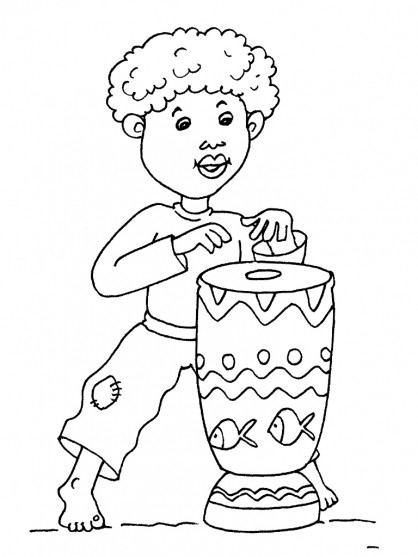 Coloriage Petit Enfant Africain Dessin Gratuit A Imprimer