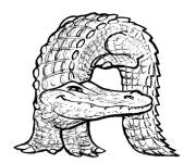 Coloriage A pour alligator