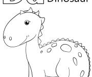 Coloriage La lettre D est pour le dinosaure