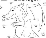 Coloriage La lettre D pour l'animal l&eacute;gendaire dragon