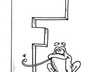 Coloriage La Lettre F pour Frog