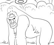 Coloriage La lettre G est pour Gorille