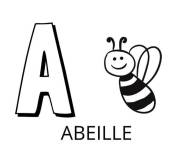 Coloriage Lette A pour Abeille