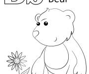 Coloriage Lettre B comme dans Bear en anglais