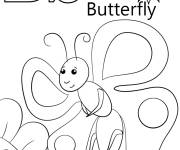 Coloriage Lettre B comme dans Butterfly